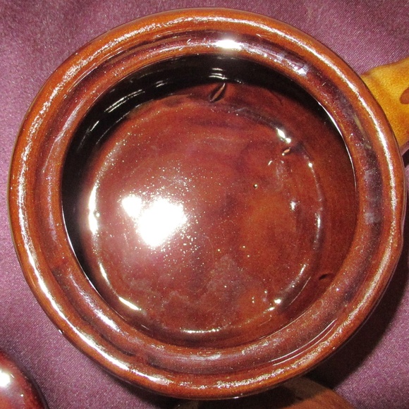 Crock stoneware 2 tone brown dip individual casserole with lid - Picture 4 of 8